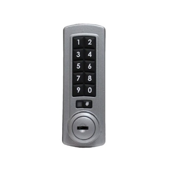 Gemini Electronic Keypad Combination Cabinet Lock Silver Vertical
